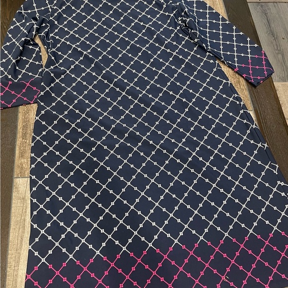 Charter Club Women's Mixed-Print Shift Casual Dress Navy Blue Size X-Large NEW - Picture 3 of 12